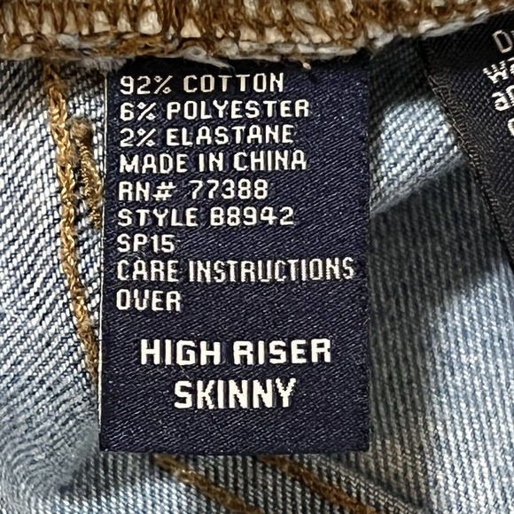 Madewell High Riser Skinny Jeans Raw Hem Ankle Women's Size 26 (26x25) Stretch - Picture 11 of 12